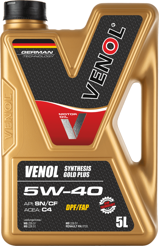OLEJ_SILNIKOWY_VENOL SYNTHESIS GOLD PLUS SN CF 5W40 C4 5L